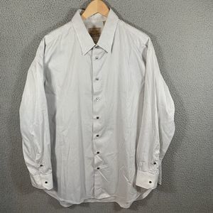 Gitman Bros Shirt Men's 18 34 White Long‎ Sleeve Button Down Casual USA Made